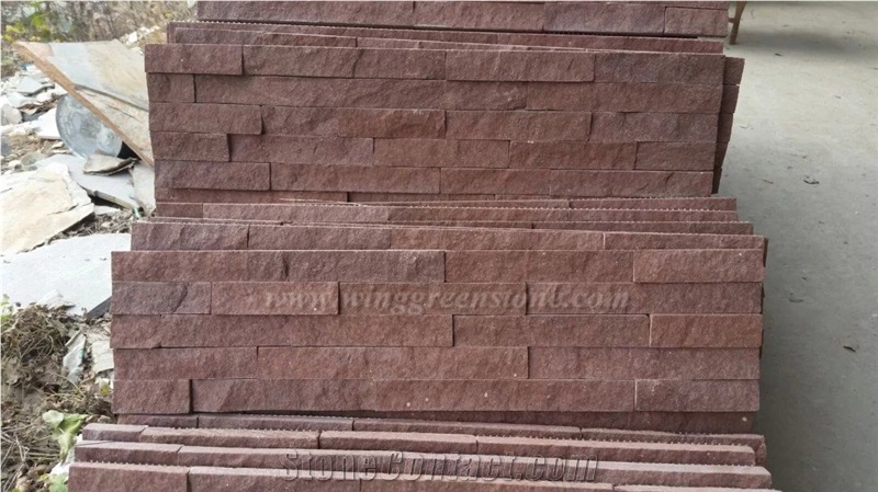 Competitive Price Red Granite Exterior Paving Pattern Cube Stone for Floor Covering, Winggreen Stone