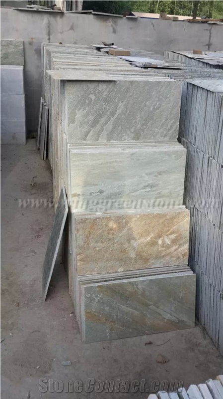 Competitive Price Wooden Yellow Slate Tiles & Slabs for Floor and Wall Covering, Winggreen Stone