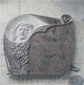 G633 Granite Italian Headstone, Grey Granite Engraved Tombstone, Monument, Winggreen