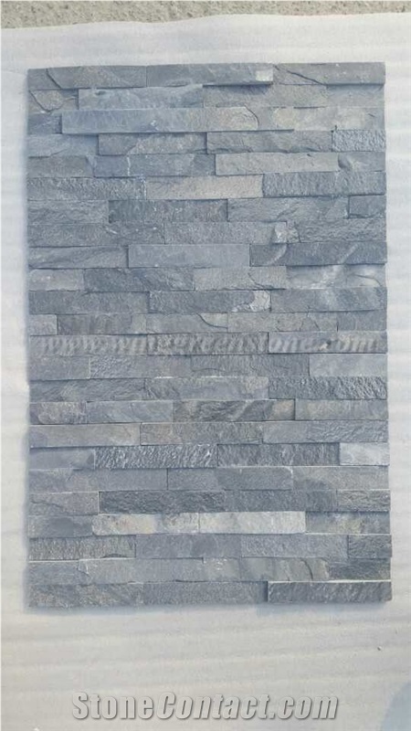 High Quality Black Slate Cultured Stone/Stacked Stones/Veneer Stones Panel with Cheap Price for Exterior Decoration and Wall Cladding, Winggreen Stone