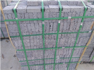 Hot Sale Cheap Price Hainan Black Lava Stone/China Black Lava Stone/Hainan Big Holes Black Basalt Exterior Cube Stone for Courtyard Road Pavers/Garden Stepping/Driveway/Walkway, Winggreen Stone