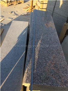 Hot Sale G383 Granite Steps, Pearl Flower Granite Staircase, China Grey Granite Steps & Risers, Light Grey Granite Treads and Threshold, Xiamen Winggreen Manufacture