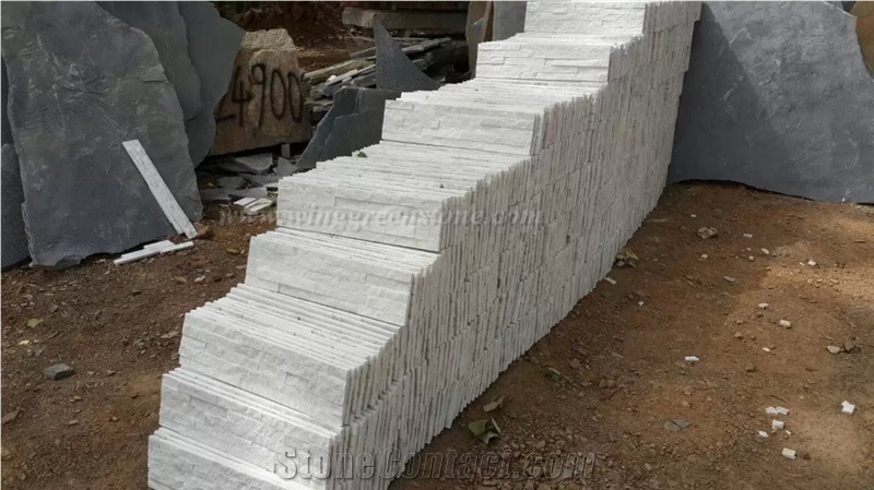 Hot Sale High Quality Pure White Quartzite Cultured Stone/Stacked Stones/Veneer Stones Panel for Exterior Decoration and Wall Cladding, Winggreen Stone
