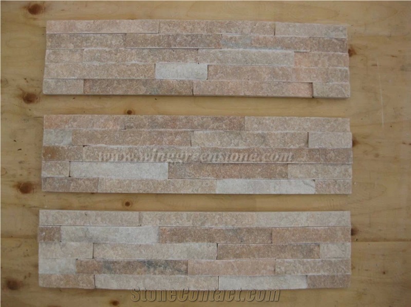 Hot Sale Pink Cultured Stone/Stacked Stones/Veneer Stones Panel for Exterior Decoration and Wall Cladding, Winggreen Stone
