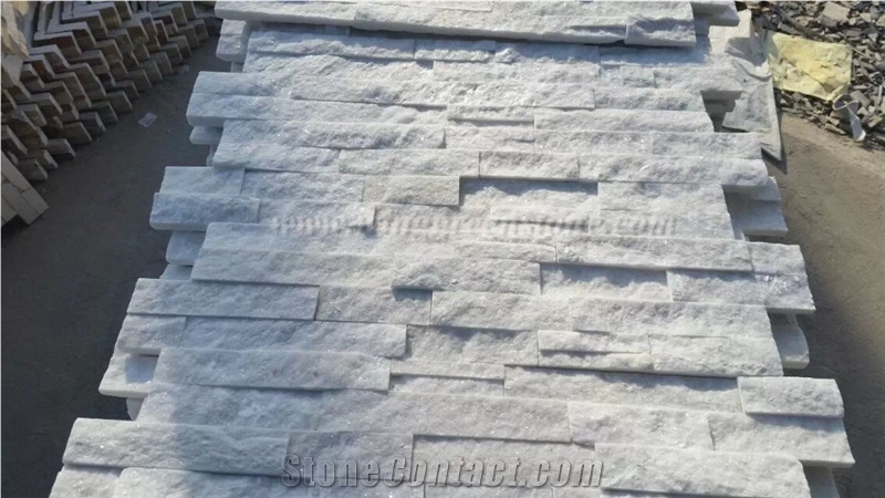 Hot Sale Pure White Quartzite Cultured Stone/Stacked Stones/Veneer Stones Panel for Exterior Decoration and Wall Cladding, Winggreen Stone