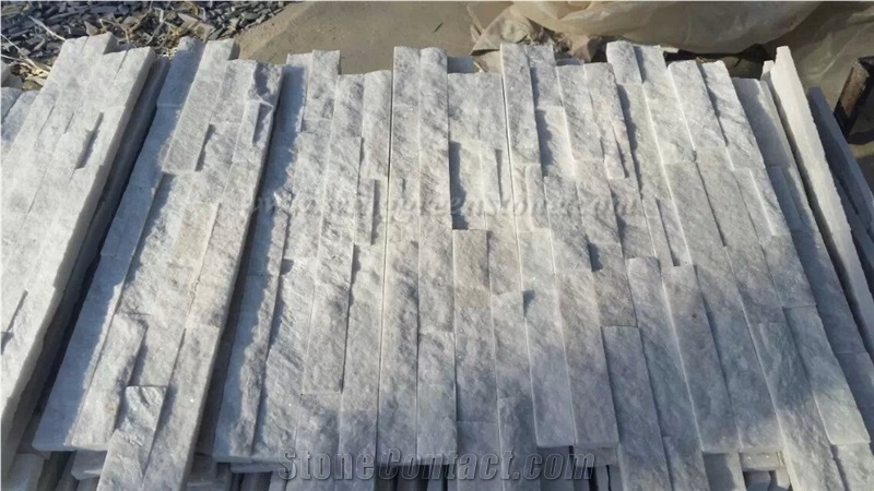 Hot Sale Pure White Quartzite Cultured Stone/Stacked Stones/Veneer Stones Panel for Exterior Decoration and Wall Cladding, Winggreen Stone