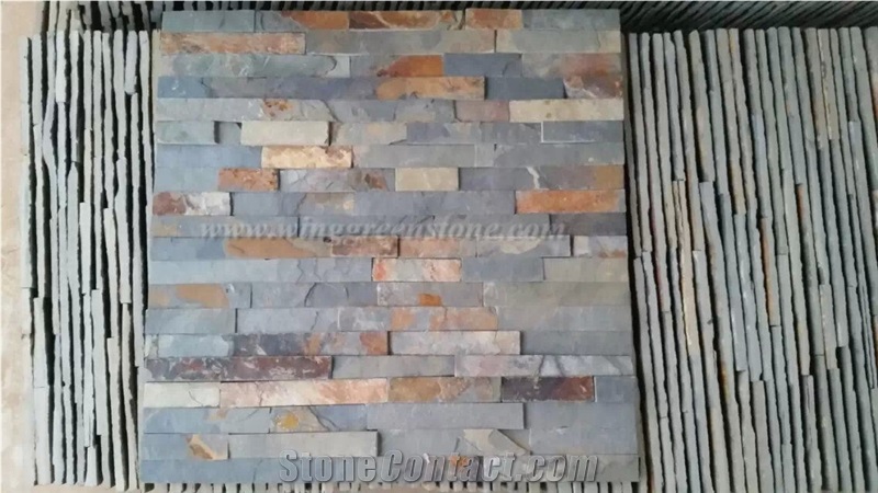 Hot Sale Rustic Slate Cultured Stone/Stacked Stones/Veneer Stones Panel for Exterior Decoration and Wall Cladding, Winggreen Stone