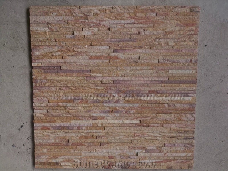 Hot Sale Sandstone Cultured Stone/Stacked Stones/Veneer Stones Panel for Exterior Decoration and Wall Cladding, Winggreen Stone
