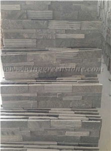 Hot Sales High Quality Black Slate Cultured Stone/Stacked Stones/Veneer Stones Panel for Exterior Decoration and Wall Cladding, Winggreen Stone