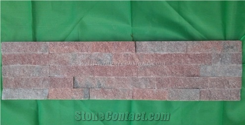 Pink Quartzite Stacked Stone Panel, Stacked Culture Stone, Stacked Stone for Wall Decoration, Wall Cladding, Natural Stone Thin Veneer, Stacked Ledgestone, Flat Stone Panel, Xiamen Winggreen Stone