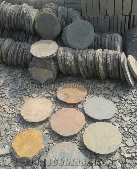 Rust Slate Step Stone, Irregular Stepping Stone, Random Shape Flagstone, Exterior Paving Stone, Outside Step Stone, Random Shape Paving Stone, Xiamen Winggreen Stone