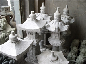 Sculptured Granite Garden Lanterns, Japanese Style Lanterns, Granite Exterior Lamps, Granite Garden Lamps, Xiamen Winggreen Manufacturer