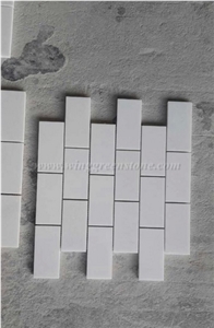 Various Strip Designs Mosaic, White Mosaic Tiles, Polished Mosaic, Linear Strips Mosaics, Xiamen Winggreen Manufacture