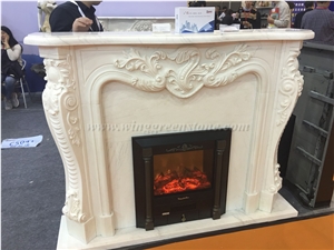 White Marble Fireplace, Popular Fireplace, Fireplace Cover, China Fireplace Mantel, Fireplace Surround, Xiamen Wingreen Stone