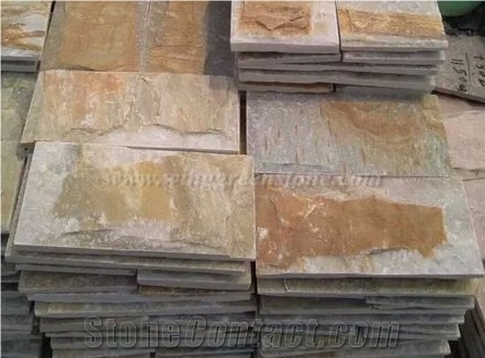 Yellow/ Rust Yellow Granite Mushroom Stone, Mushroomed Cladding, Mushroom Wall, Mushroomed Stone, Mushroom Wall Cladding, Xiamen Winggreen Stone