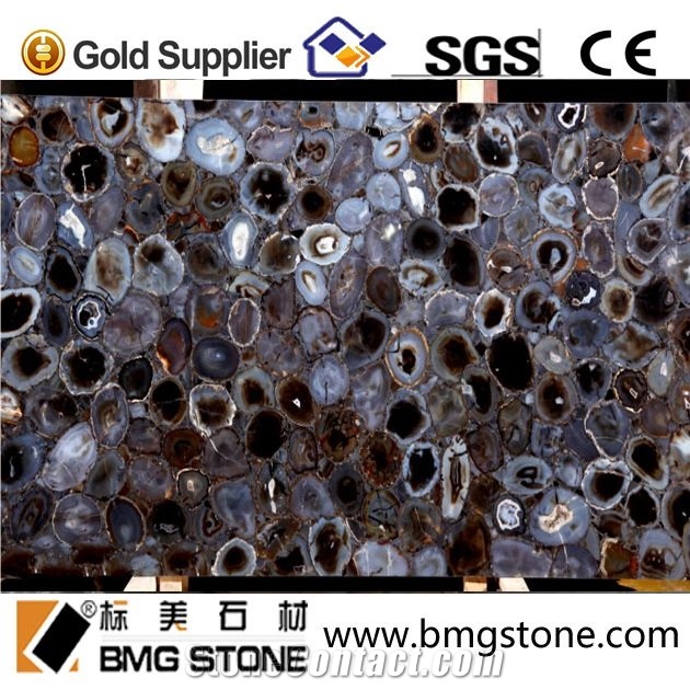 China Manufacturer Natural Black Agate Onyx Slabs & Tiles