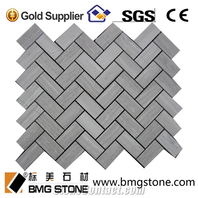 China White Serpeggiante Marble Mosaic Pattern