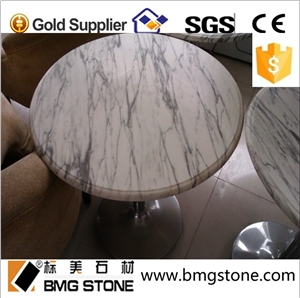 Natural Arabescato White Marble Round Tabletops