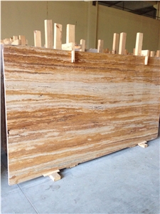 Golden Coffee Travertine tiles & slabs, yellow travertine floor tiles