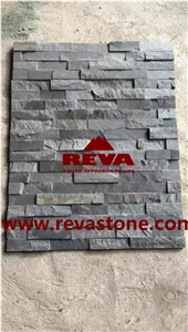 China Black Slate Ledge Stone, Nature Slate Wall Cladding, Natural Slate Cultured Stone, Exterior Facade Tile