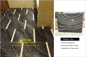 Ancient Wooden Marble Flooring Tiles, China Black Marble