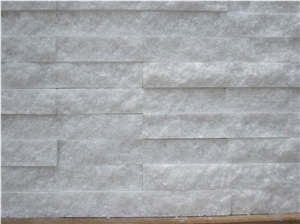 Crystal White Marble Tile & Slab Chiselled Surface Wall Cladding