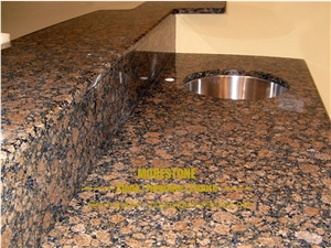 Granite Baltic Brown Condo Kitchen Countertop and Shelf