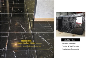 Marble Nero Marquina Flooring Tiles China Marquina Marble Tile & Slab