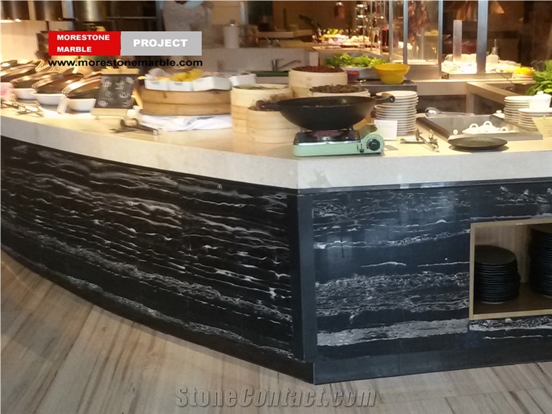 Silver Dragon Marble Tile & Slab in Hotel Buffet Decoration