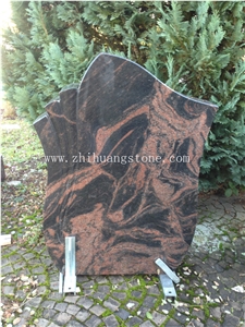 Simple Design Curved Top Aurora Granite Headstone Tombstone