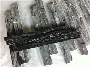 China Black Slate Culture Stone for Wall Cladding