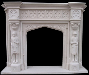 Fireplaces Mantel /China Beige Marble Fireplaces / Fireplace Decorating