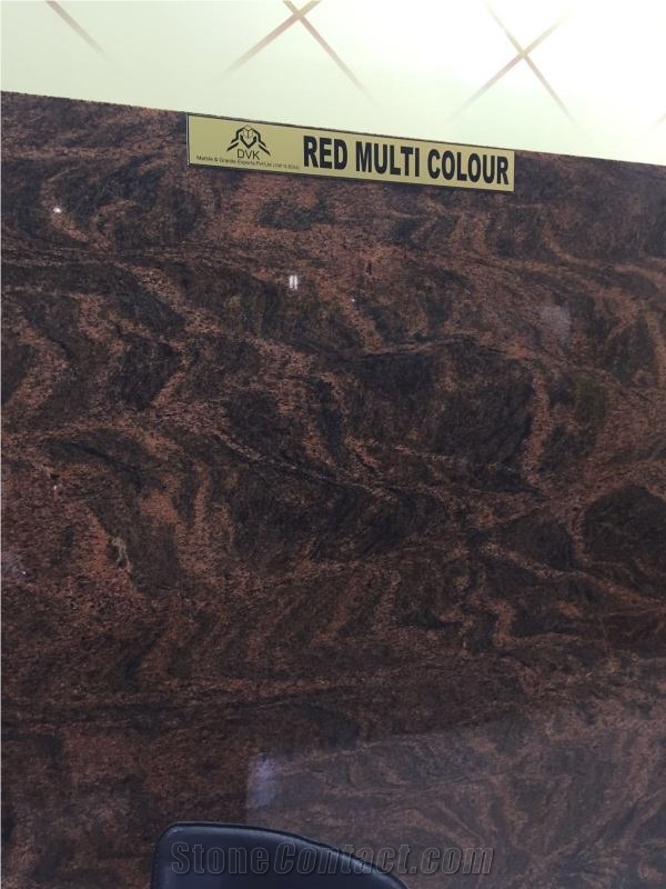 Multicolor Red Granite Slabs, polished granite flooring tiles, walling tiles