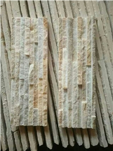 Yellow Wooden Slate Cultured Stone, Hot Chinese Wooden Yellow Slate Culture Stone, Wall Cladding, High Quality Wooden Yellow Slate Cultured Stone for Wall Cladding