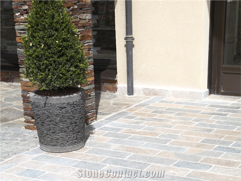 Pierre De Causses Limestone Terrace Floor Paving Slabs, Beige Limestone Cube Stone & Pavers
