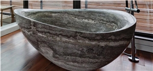 Titanium Travertine Bath Tub - Bathtubs and Shower Trays in Natural Stone