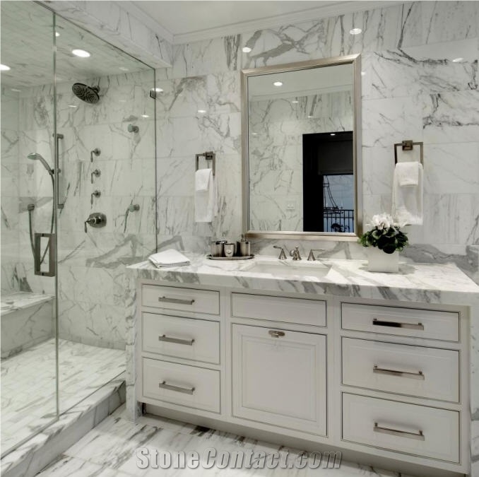 Statuary Marble Bathroom Design, Bathroom Top