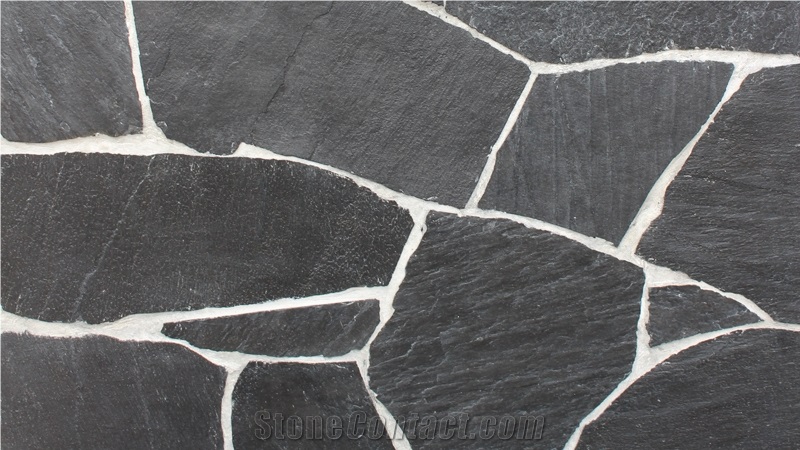 Crazy Paving Stone Santorini, Grey Slate Flagstone, Irregular Flagstones