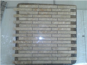 Capuccino Cream Marble Mosaic, Beige Polished Marble Mosaic