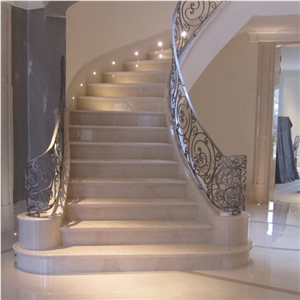 Botticino Classico Marble Staircase