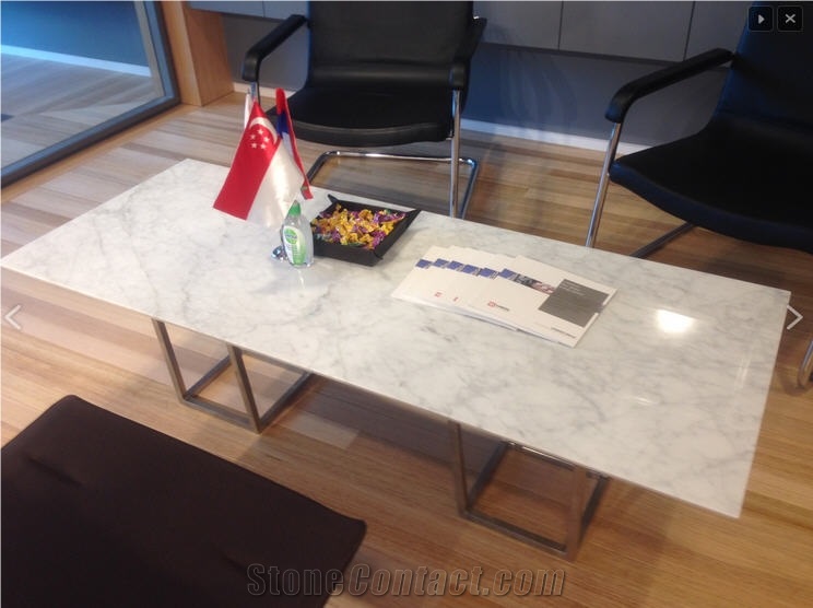 Bianco Fiorito Marble Cocktail Table Top