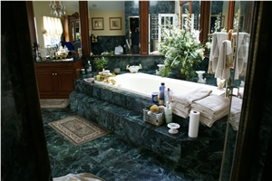 Dark Green Marble Bathroom Design