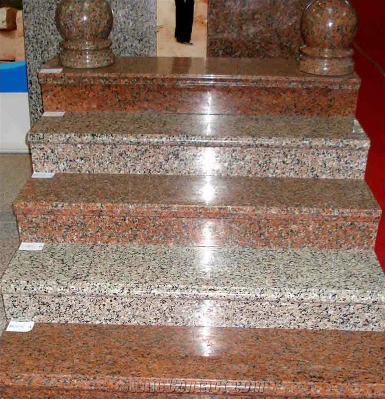Red Granite Stairs, Steps, Stair Risers