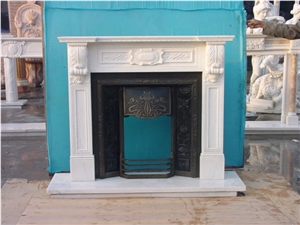 Cheapest China Carved White Marble Fireplace