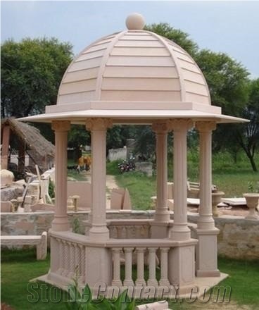 China Beige Sandstone Columns for Gazebo - Garden Pavilion