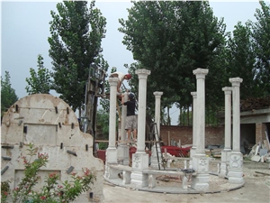 China Stone Gazebo & Pavilions,Column Gazebo,Garden Gazebo Can Be with Iron Top,Western Style Gazebo,Marble Carved Gazebo,Sculptured Garden Gazebo, Landscaping Stones