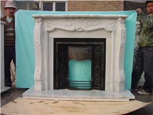 China White Marble Fireplace Interior Decorative