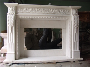 China White Marble Fireplace, Pure China White Jade Marble Fireplace, Handcarved Sculpture Fireplace, Various Styles