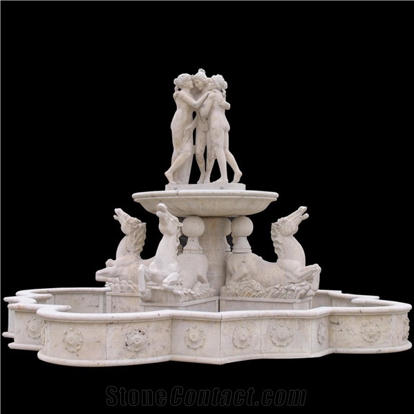 China White Marble Fountain,White Jade Sculpture Garden Water Features,Outdoor/Exterior Fountains