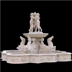 China White Marble Fountain,White Jade Sculpture Garden Water Features,Outdoor/Exterior Fountains